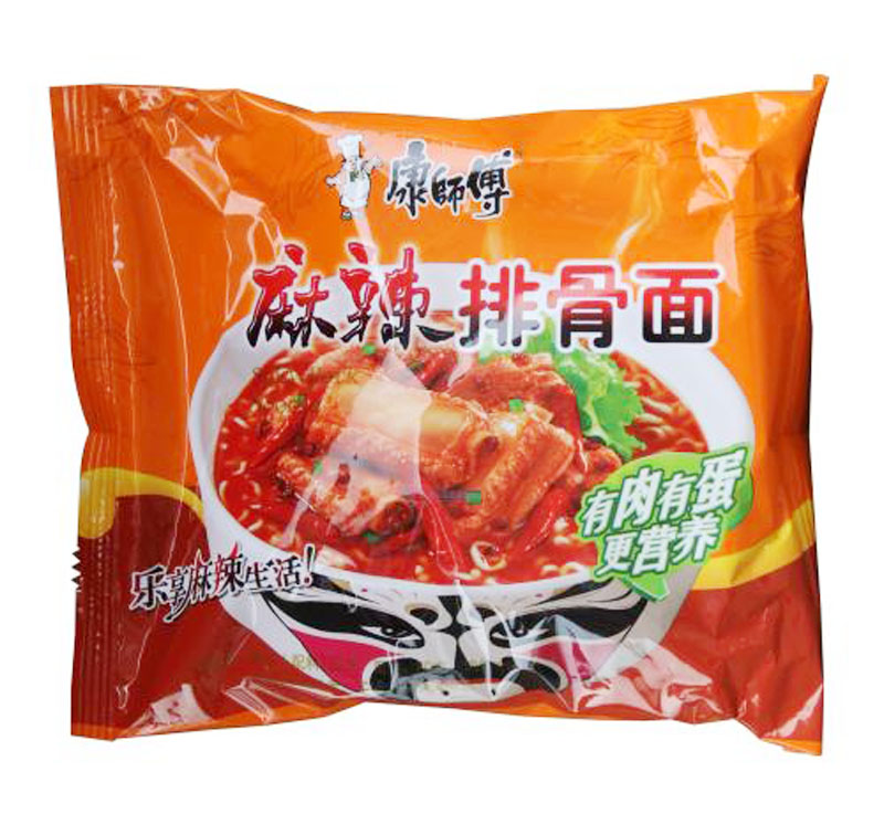 【康袋】康师傅方便面麻辣排骨面
