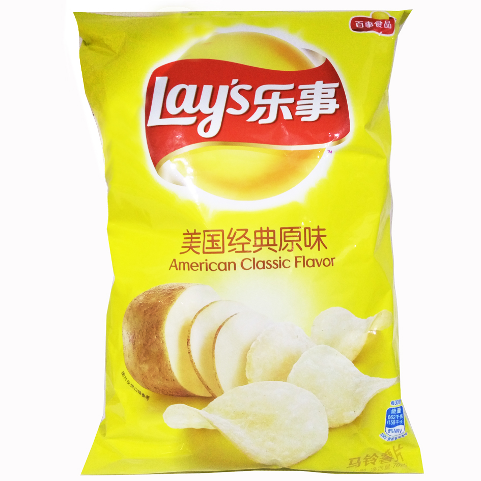 乐事薯片[美国经典原味]70g[1件*22包][5包起批]