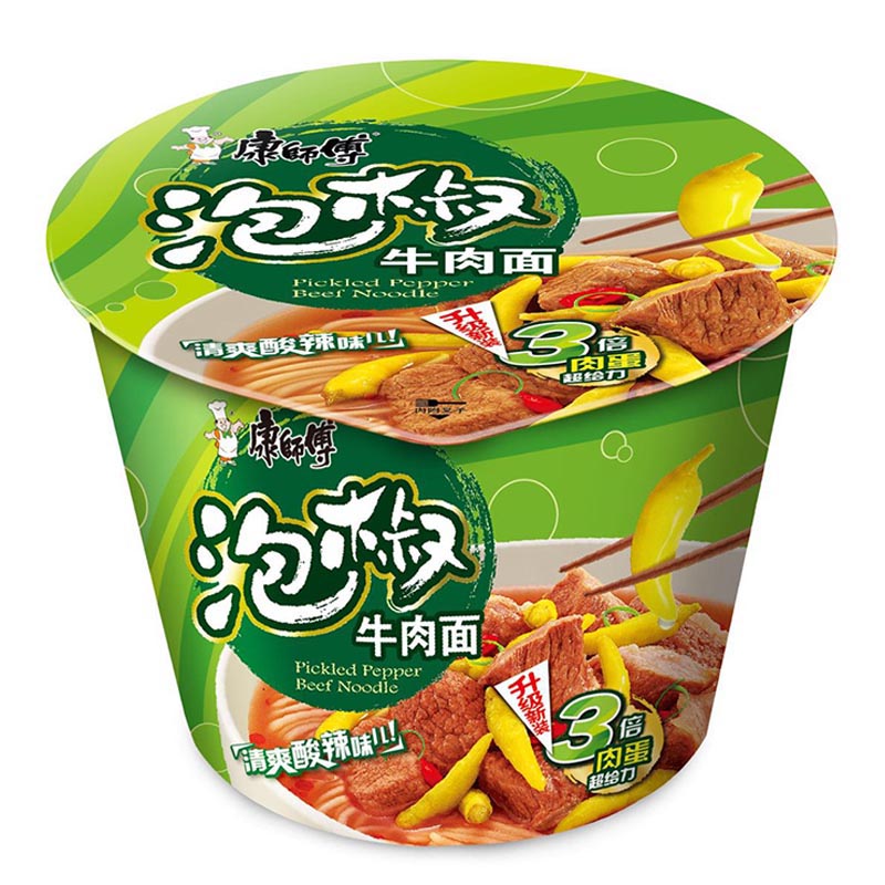 康桶康师傅方便面泡椒牛肉面