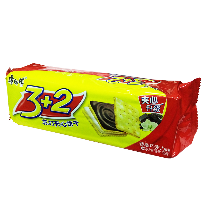 康师傅32苏打夹心饼干香草巧克力味125g